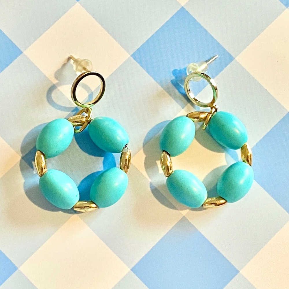 Turquoise Stone Earrings - Picture 10 of 14